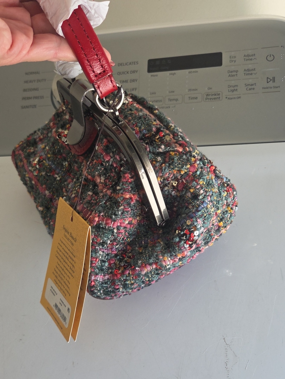 Patricia Nash Conselice Woven Small Frame Convertible Satchel Bag-Lava Red-NWT - Picture 12 of 16